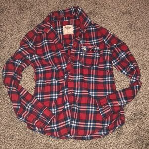 Abercrombie & Fitch Red Flannel Button Up